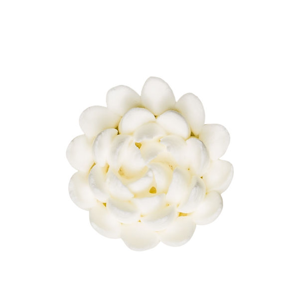 1.5" Royal Icing Chrysanthemum - Medium - White