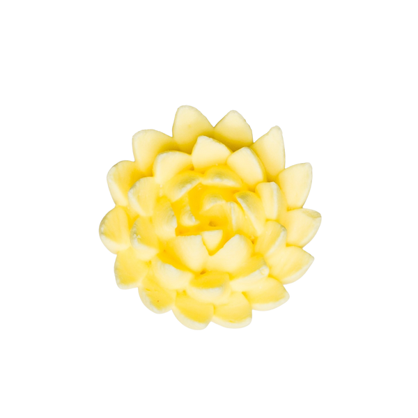 1.5" Royal Icing Chrysanthemum - Medium - Yellow