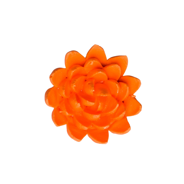 Crisantemo Royal Icing de 1.5" - Mediano - Naranja