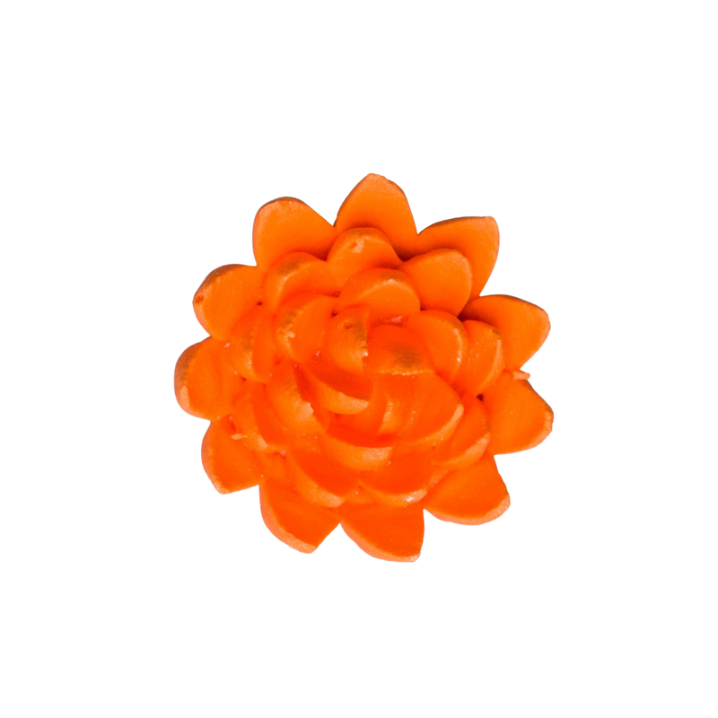 1.5" Royal Icing Chrysanthemum - Medium - Orange