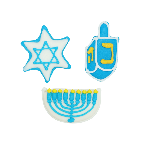 1.5" Royal Icing Hanukkah Set - Kosher