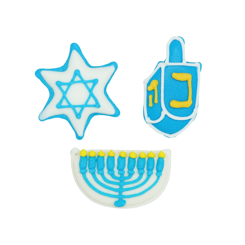 Juego de Hanukkah con glaseado real de 1.5" - Kosher