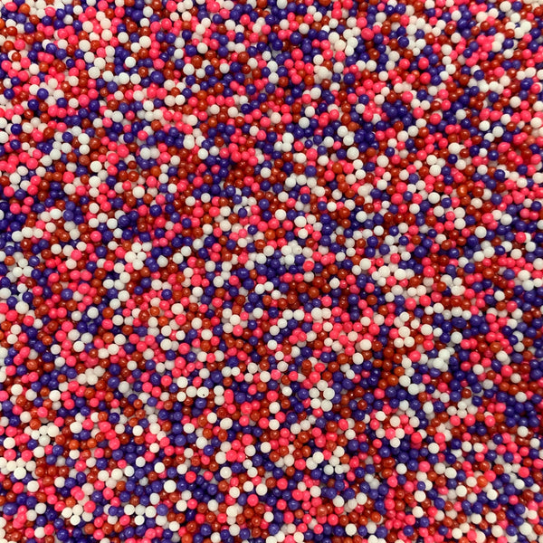 Cakerate Pink-Purple-White-Red Nonpareils 7oz