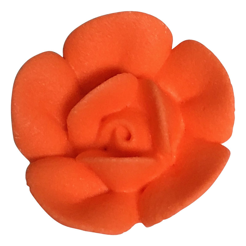 1" Royal Icing Rose - Medium - Orange