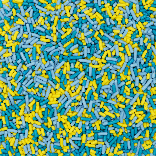Yellow-Teal-Light Blue Sprinkles (Jimmies)