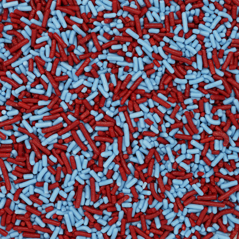 Sprinkles rojo-azul claro (Jimmies)