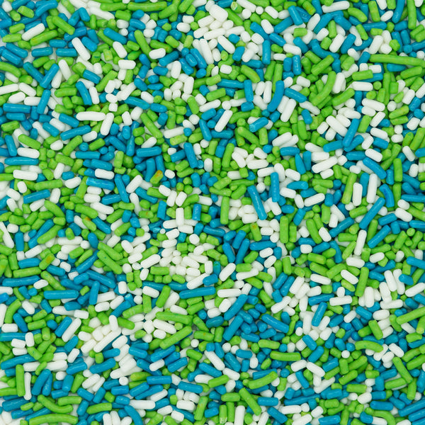 Sprinkles verde azulado-blanco-lima (Jimmies)