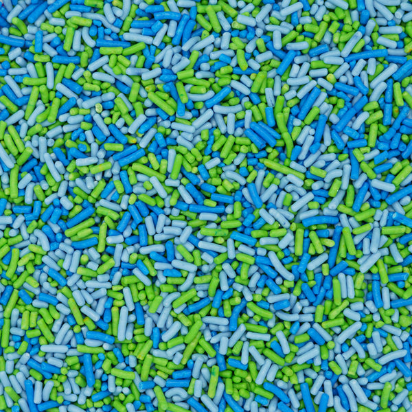 Sprinkles azul-azul claro-verde lima (Jimmies)