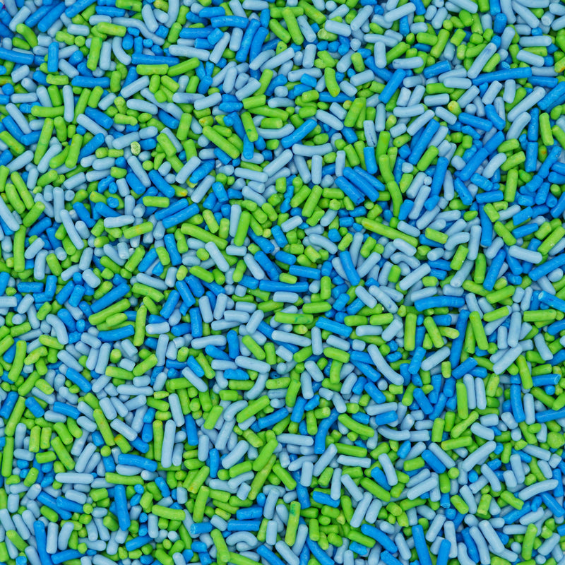 Sprinkles azul-azul claro-verde lima (Jimmies)