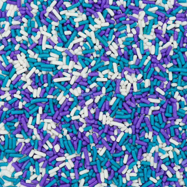 Teal-Purple-White Sprinkles (Jimmies)