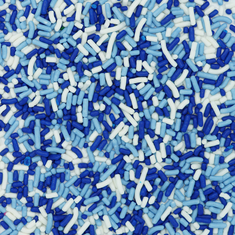 Sprinkles azul marino-blanco-azul claro (Jimmies)