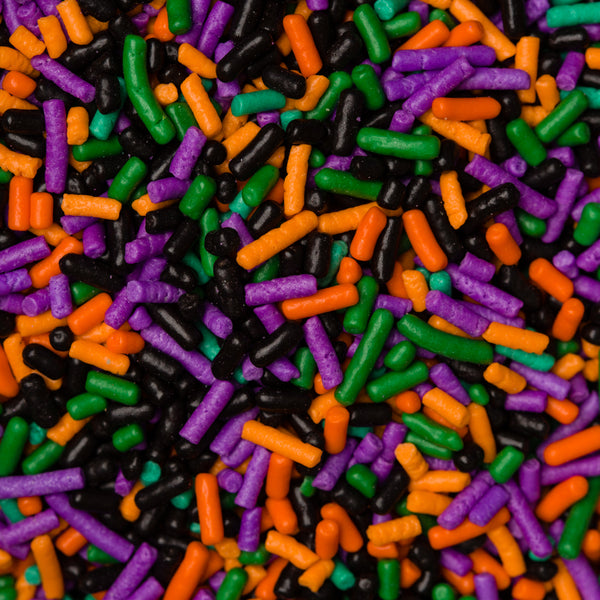 Mezcla de Halloween (naranja/negro/verde/morado) Sprinkles (Jimmies)