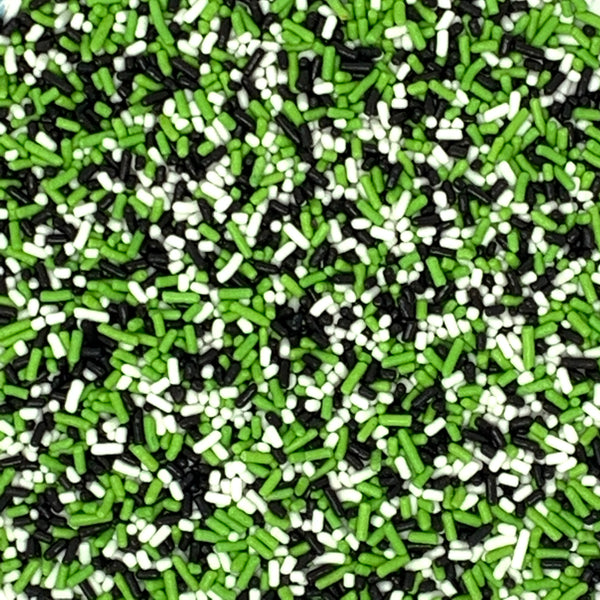 Sprinkles verde lima-negro-blanco (Jimmies)