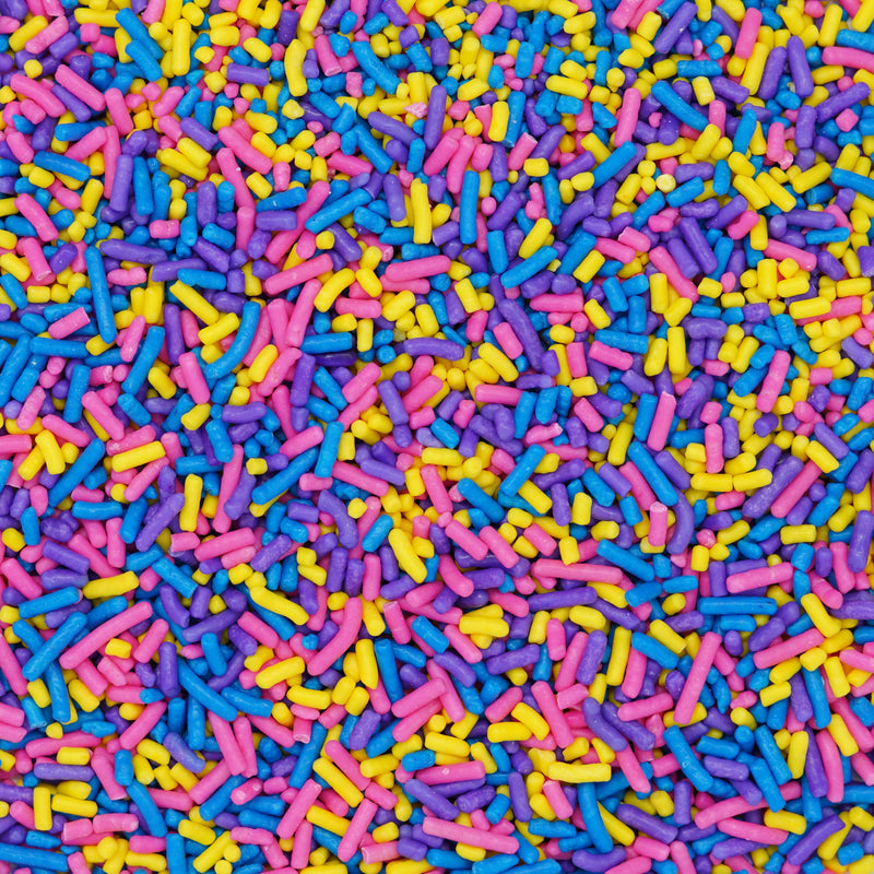 Pink-Purple-Yellow-Blue Sprinkles (Jimmies)