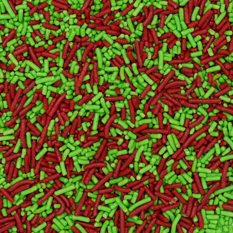 Sprinkles rojo-verde lima (Jimmies)