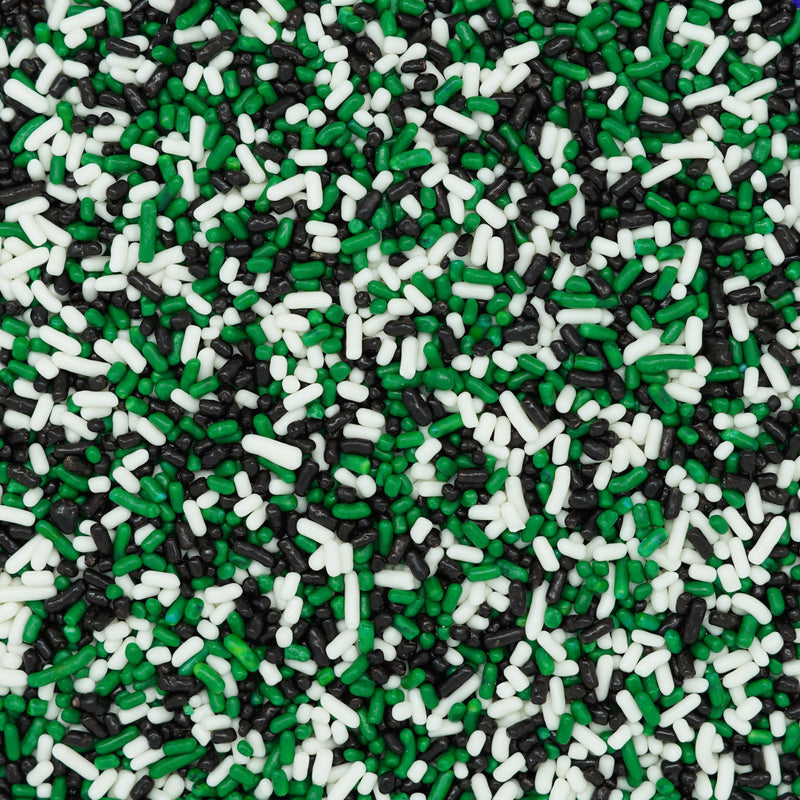 Green-Black-White Sprinkles (Jimmies)
