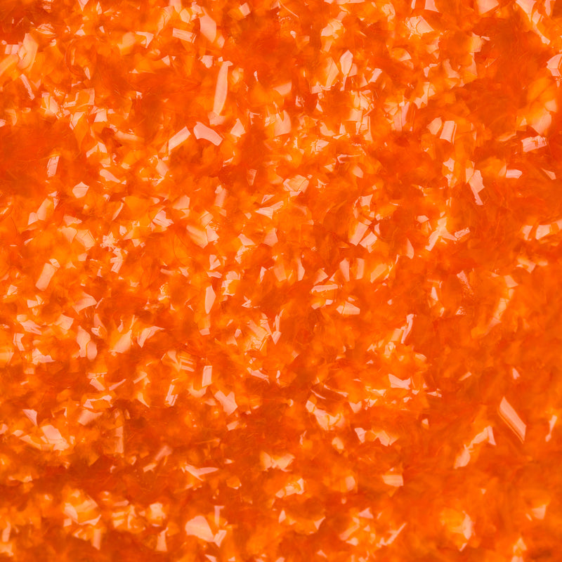 Copos de purpurina naranja comestibles