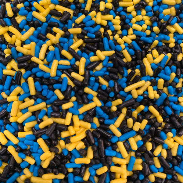 Sprinkles amarillo-azul-negro (Jimmies)