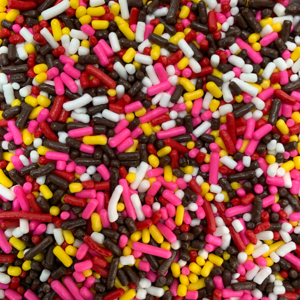 Red-Pink-Yellow-White-Brown Sprinkles(Jimmies)